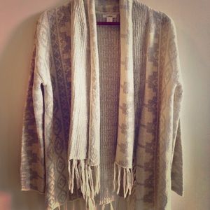 Caslon open draped Aztec vintage print cardigan